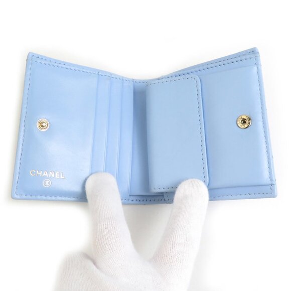 CHANEL Blue Caviar Leather Wallet - Picture 3 of 5